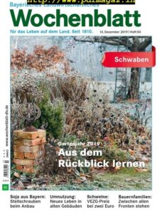Bayerisches Landwirtschaftliches Wochenblatt Schwaben — 12 Dezember 2019