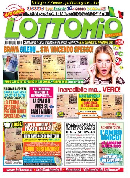 Lottomio del Lunedi – 25 Novembre 2019