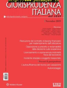 Giurisprudenza Italiana – Novembre 2019
