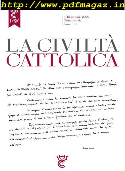La Civilta Cattolica – 4 Gennaio 2019