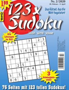 123 x Sudoku – 28 Februar 2020