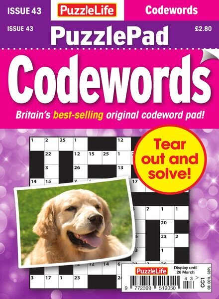 PuzzleLife PuzzlePad Codewords – Issue 43 – February 2020