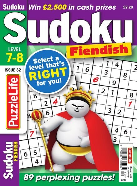 PuzzleLife Sudoku Fiendish – Issue 32 – December 2018