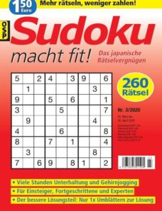 Sudoku macht fit – Nr.3, 2020