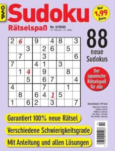 Sudoku Ratselspass – Nr.2, 2020