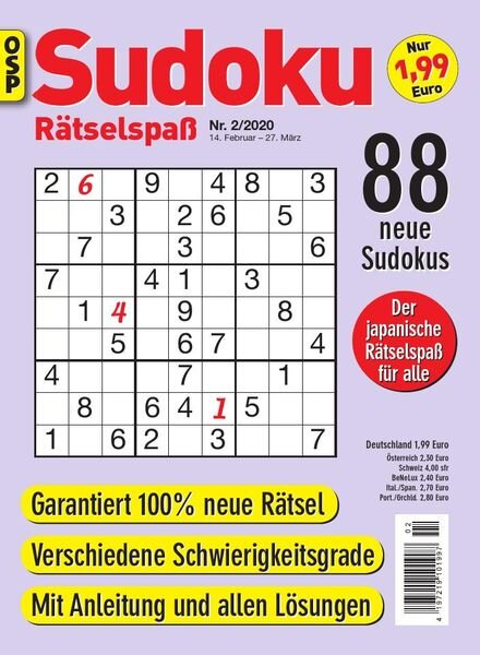 Sudoku Ratselspass — Nr.2, 2020