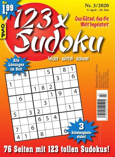 123 x Sudoku — 9 April 2020