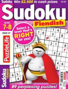 PuzzleLife Sudoku Fiendish – Issue 27 – July 2018