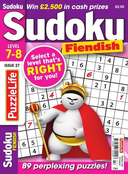 PuzzleLife Sudoku Fiendish – Issue 27 – July 2018