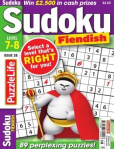 PuzzleLife Sudoku Fiendish – Issue 28 – August 2018