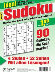 Ideal Sudoku – 24 April 2020