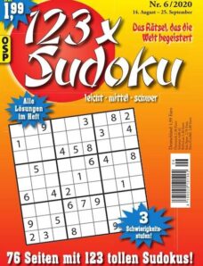 123 x Sudoku – 14 August 2020