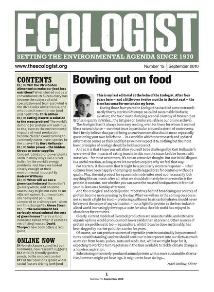 Resurgence & Ecologist — Ecologist Newsletter 15 — Sep 2010