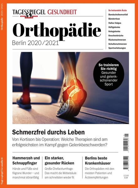 Tagesspiegel Gesundheit – Orthopadie – August 2020