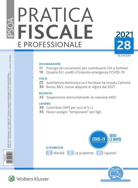 Pratica Fiscale e Professionale – 12 Luglio 2021