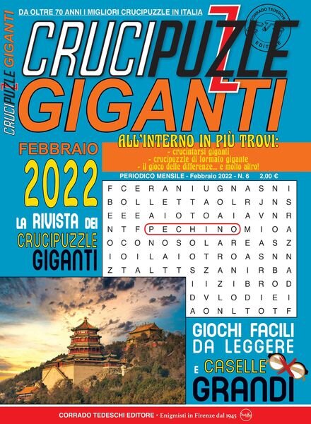 Crucipuzzle Giganti — gennaio 2022