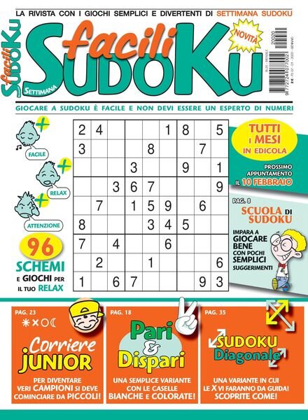 Facili Sudoku — gennaio 2022