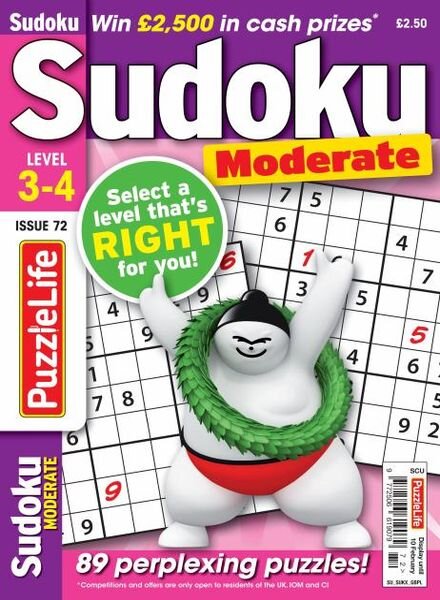 PuzzleLife Sudoku Moderate — January 2022