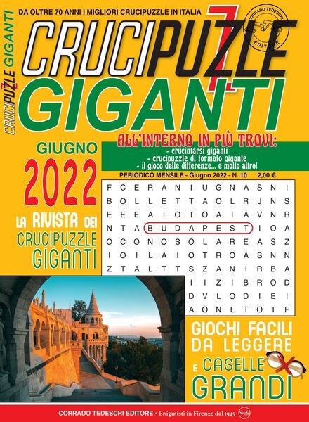 Crucipuzzle Giganti — 13 maggio 2022