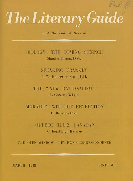 New Humanist — The Literary Guide March 1949