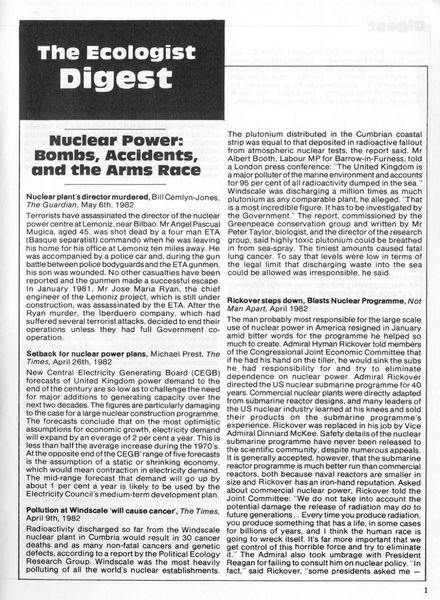 Resurgence & Ecologist — Digest Vol 12 N 3 — May-June 1982