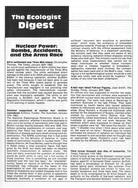 Resurgence & Ecologist — Digest Vol 13 N 1 — 1983