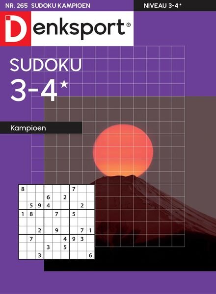Denksport Sudoku 3-4 kampioen – 11 augustus 2022