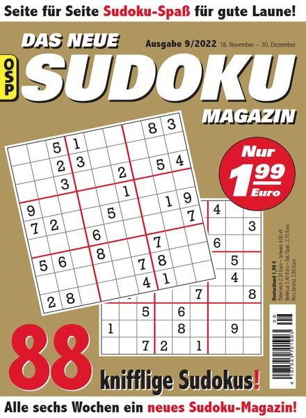Das Neue Sudoku — Nr 9 2022