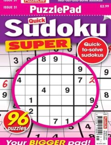 PuzzleLife PuzzlePad Sudoku Super – November 2023