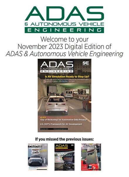 ADAS & Autonomous Vehicle Engineering – November 2023