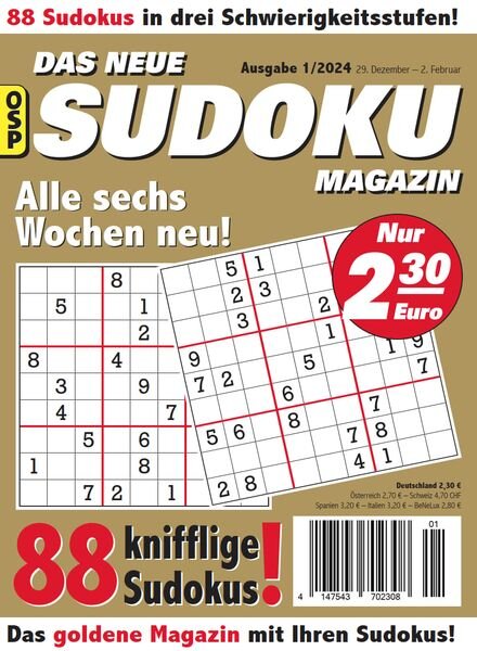 Das Neue Sudoku — Nr 1 2024