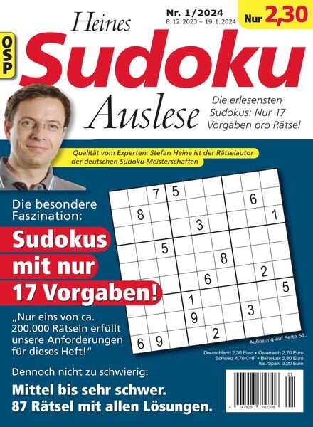 Heines Sudoku Auslese — Nr 1 2024