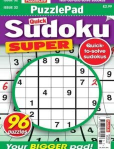PuzzleLife PuzzlePad Sudoku Super – Issue 32 – December 2023