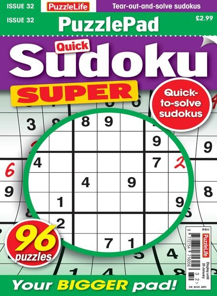 PuzzleLife PuzzlePad Sudoku Super — Issue 32 — December 2023