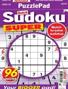 PuzzleLife PuzzlePad Sudoku Super – Issue 33 – 25 January 2024