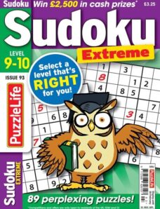 PuzzleLife Sudoku Extreme – Issue 93 – 25 January 2024