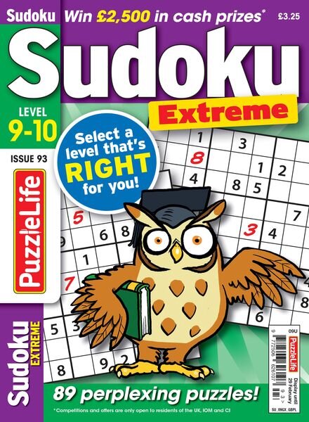 PuzzleLife Sudoku Extreme – Issue 93 – 25 January 2024