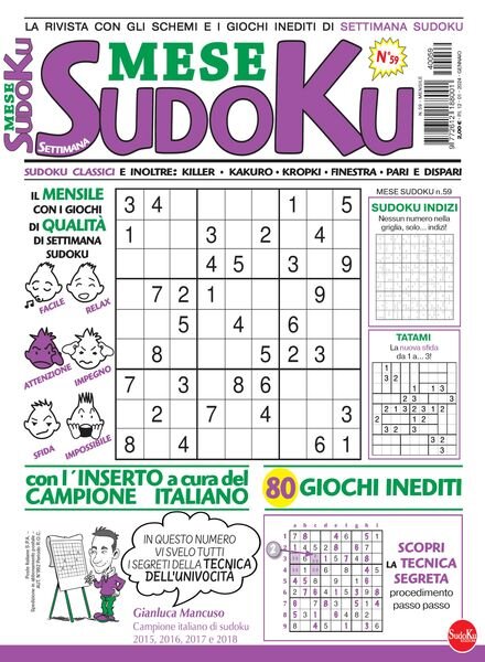 Settimana Sudoku Mese – Gennaio 2024