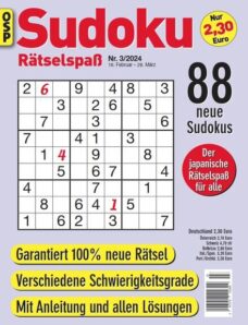 Sudoku Ratselspass – Nr 3 2024