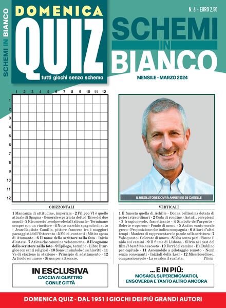 Domenica Quiz Schemi in Bianco — Marzo 2024