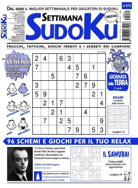 Settimana Sudoku — 19 Aprile 2024