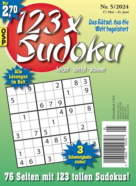 123 x Sudoku — Nr 5 2024