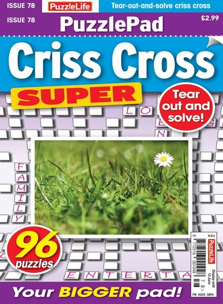 PuzzleLife PuzzlePad Criss Cross Super — Issue 78 — May 2024