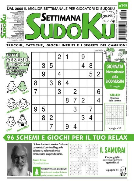 Settimana Sudoku — 17 Maggio 2024