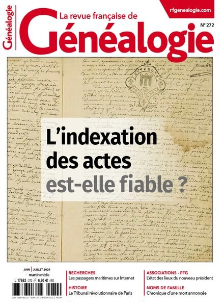 La Revue francaise de Genealogie – Juin-Juillet 2024