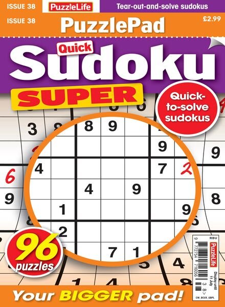 PuzzleLife PuzzlePad Sudoku Super — Issue 38 — June 2024