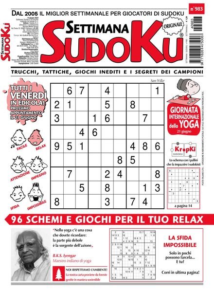 Settimana Sudoku — 14 Giugno 2024