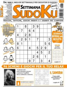 Settimana Sudoku — 31 Maggio 2024