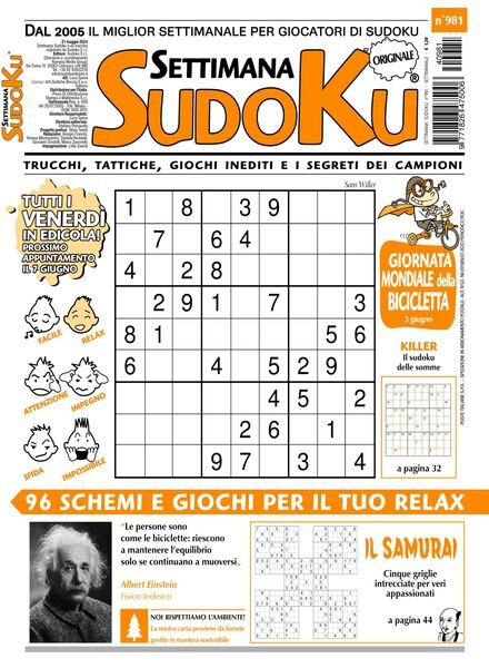 Settimana Sudoku – 31 Maggio 2024