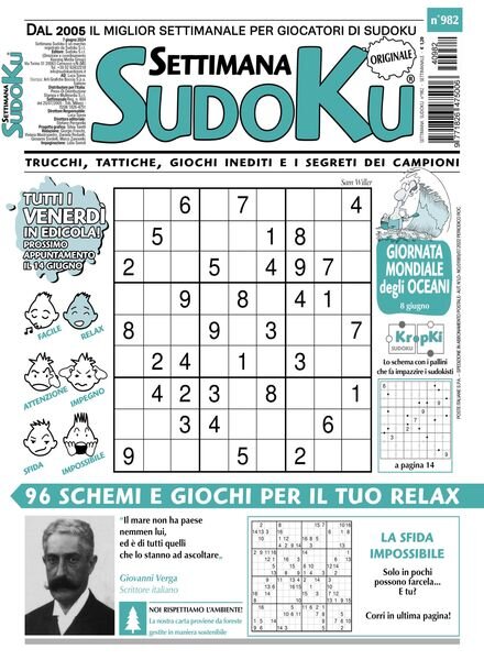 Settimana Sudoku – 7 Giugno 2024